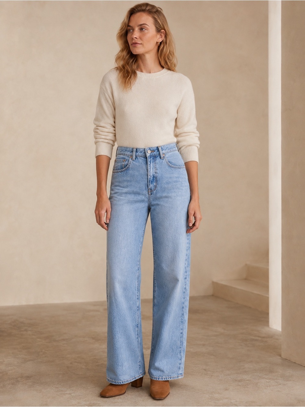 Rolla's Heidi High Rise Loose Straight Jeans G'Day Mate Light Blue 26